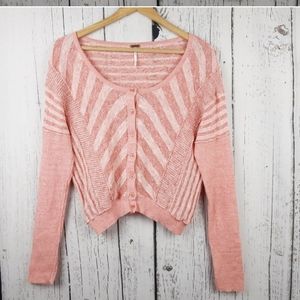 Free People Crop Sweater Cardigan Size Med…